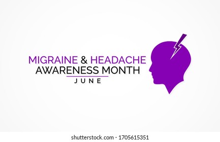 Vector illustration on the theme of National Migraine and Headache awareness month observed each year during June.