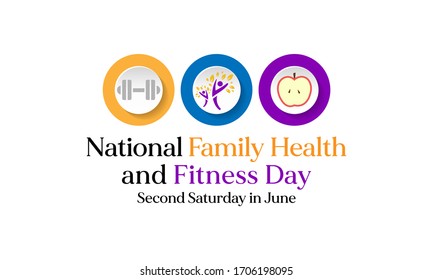 Vector illustration on the theme of National Family health and fitness day observed each year on second Saturday in June.