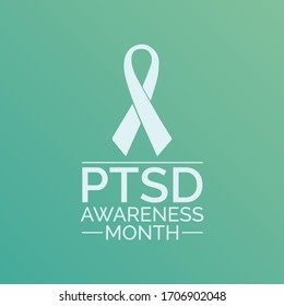 Vector illustration on the theme of National PTSD or Post traumatic stress disorder awareness month observed each year in June.