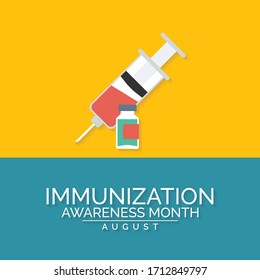 Vector illustration on the theme of National Immunization month observed each year during August to highlight the importance of vaccination for people of all ages.