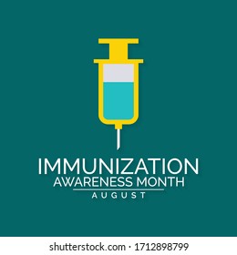 Vector illustration on the theme of National Immunization month observed each year during August to highlight the importance of vaccination for people of all ages.
