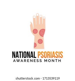 Vector illustration on the theme of National Psoriasis awareness month observed each year during August.
