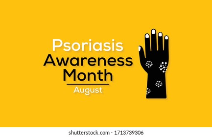 Ilustración vectorial sobre el tema del mes de sensibilización de la Psoriasis Nacional que se celebra cada año en agosto.