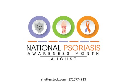 Vector illustration on the theme of National Psoriasis awareness month observed each year during August.
