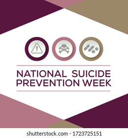 Vector Illustration On The Theme Of National Suicide Prevention Week Observed Each Year During September.