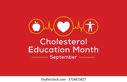 Vector illustration on the theme of National Cholesterol education month observed each year during September. - Shutterstock ID 1724873827