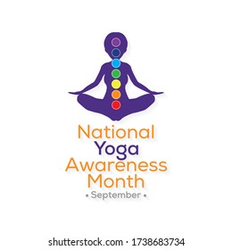 Vector illustration on the theme of National  Yoga awareness month observed each year during September.