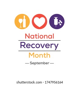 Vector illustration on the theme of National Recovery month observed each year during September.
