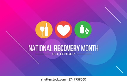 Vector illustration on the theme of National Recovery month observed each year during September.