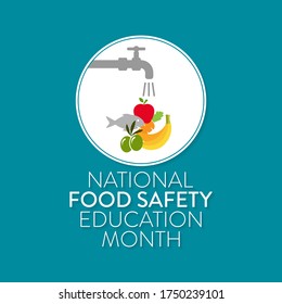 Vector Illustration On The Theme Of National Food Safety Education Month Observed Each During September.