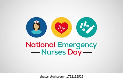 Vector illustration on the theme of National emergency Nurses day observed each year during October across the globe. - Shutterstock ID 1782182528