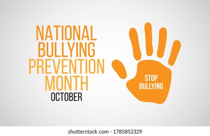 Vector illustration on the theme of National bullying prevention month observed each year during October.
