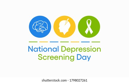 Vector illustration on the theme of National Depression screening day observed each year during October.