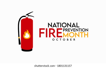 Vector illustration on the theme of national Fire prevention month observed each year during October.