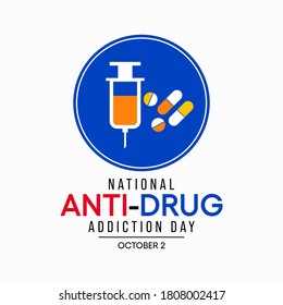 Vector illustration on the theme of National Anti-Drug addiction day observed each year on October 2nd.