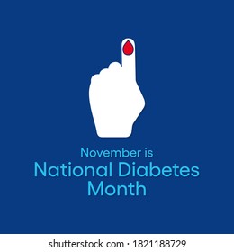 Vector illustration on the theme of National Diabetes awareness month observed each year during November.