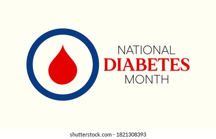 Ilustración vectorial sobre el tema del mes nacional de sensibilización sobre la diabetes que se celebra cada año en noviembre.
