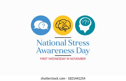 Vector illustration on the theme of national Stress awareness day observed each year during November. Aims to identify and reduce the stress factors in life.