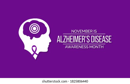 Vector illustration on the theme of National Alzheimer's disease awareness month observed each year during November.