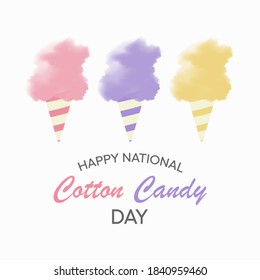 Ilustración vectorial sobre el tema del Día Nacional del Candy del Algodón que se observa cada año el 7 de diciembre.