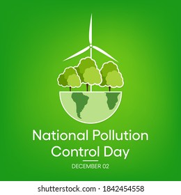 Vector illustration on the theme of National Pollution Control day observed each year on December 2nd.