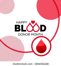 Vector illustration on the theme of National Blood Donor month observed each year during January.