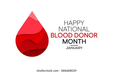 Vector illustration on the theme of National Blood Donor month observed each year during January.