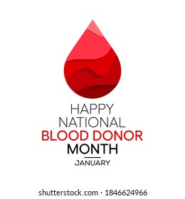 Vector illustration on the theme of National Blood Donor month observed each year during January.