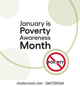 Vector illustration on the theme of National Poverty in America awareness month observed each year during January.