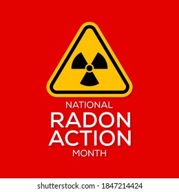 Vector illustration on the theme of National Radon action month observed each year during January.