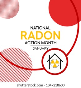 Ilustración de vectores sobre el tema del mes de acción de los radones nacionales que se observa cada año en enero.
