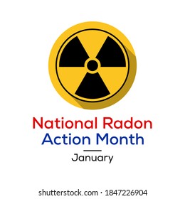 Vector illustration on the theme of National Radon action month observed each year during January.