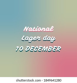 Ilustración vectorial sobre el tema del Día Nacional del Lager que se celebra cada año el 10 de diciembre.