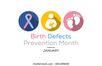 Vector illustration on the theme of National Birth Defects awareness month observed each year during January.