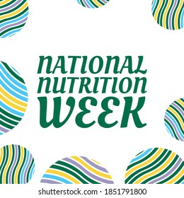 Vector illustration on the theme of national Nutrition week observed each year from September 1st to 7th.