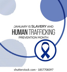 Vector illustration on the theme of National Slavery and Human Trafficking prevention month observed each year during January.