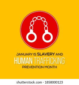 Vector illustration on the theme of National Slavery and Human Trafficking prevention month observed each year during January.