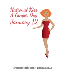Vector illustration on the theme of National Kiss A Ginger Day