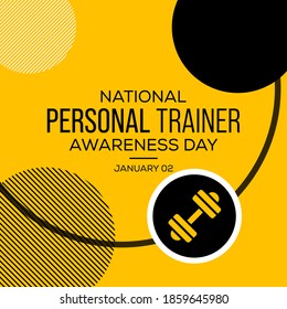 Vector illustration on the theme of National Personal Trainer day observed each year on January 2nd.