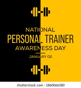 Vector illustration on the theme of National Personal Trainer day observed each year on January 2nd.