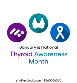 Vector illustration on the theme of National Thyroid Disease awareness month observed each year during January.