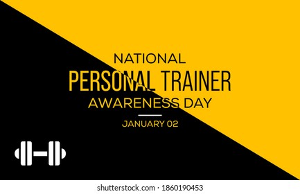 Vektorgrafik zum Thema National Personal Trainer Tag beobachtet jedes Jahr am 2. Januar.