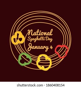 Vector illustration on the theme of National Spaghetti Day
