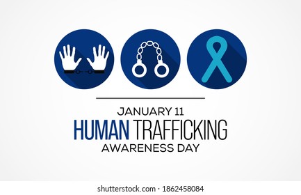 Vector illustration on the theme of National Human Trafficking awareness day observed each year on January 11th.