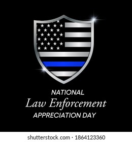 Vector illustration on the theme of National Law Enforcement appreciation day observed each year on January 9th across United States.