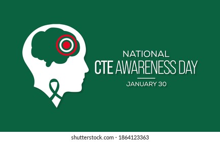 Vector illustration on the theme of National chronic traumatic encephalopathy (CTE) awareness day observed each year on January 30th. svg