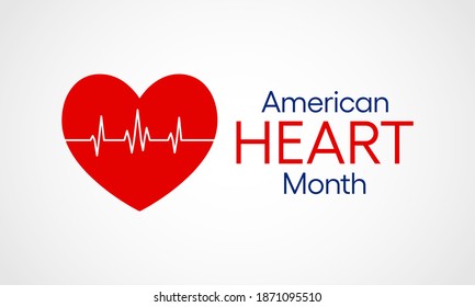 Vektorgrafik zum Thema National American Heart Monat beobachtet jedes Jahr im Februar in den Vereinigten Staaten.