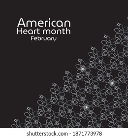 Vector illustration on the theme of National American Heart month observed each year during February across United States.