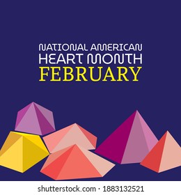 Vector illustration on the theme of National American Heart month observed each year during February across United States.