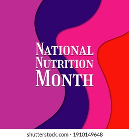 Ilustración vectorial sobre el tema de 
Mes Nacional de Nutrición